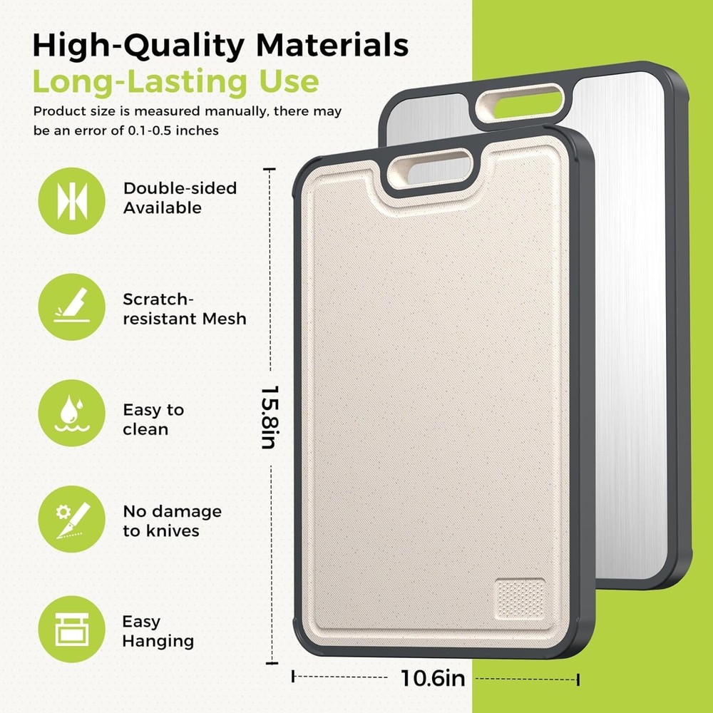 Titanium Double-Sided Cutting Board 16”×11” – Easy to Clean & Versatile