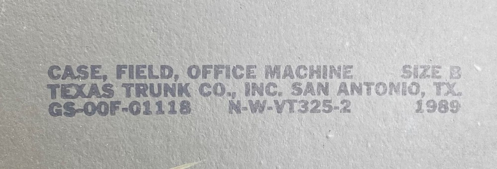 US Military Typewriter Transport Storage Shipping Container Field Case Box.