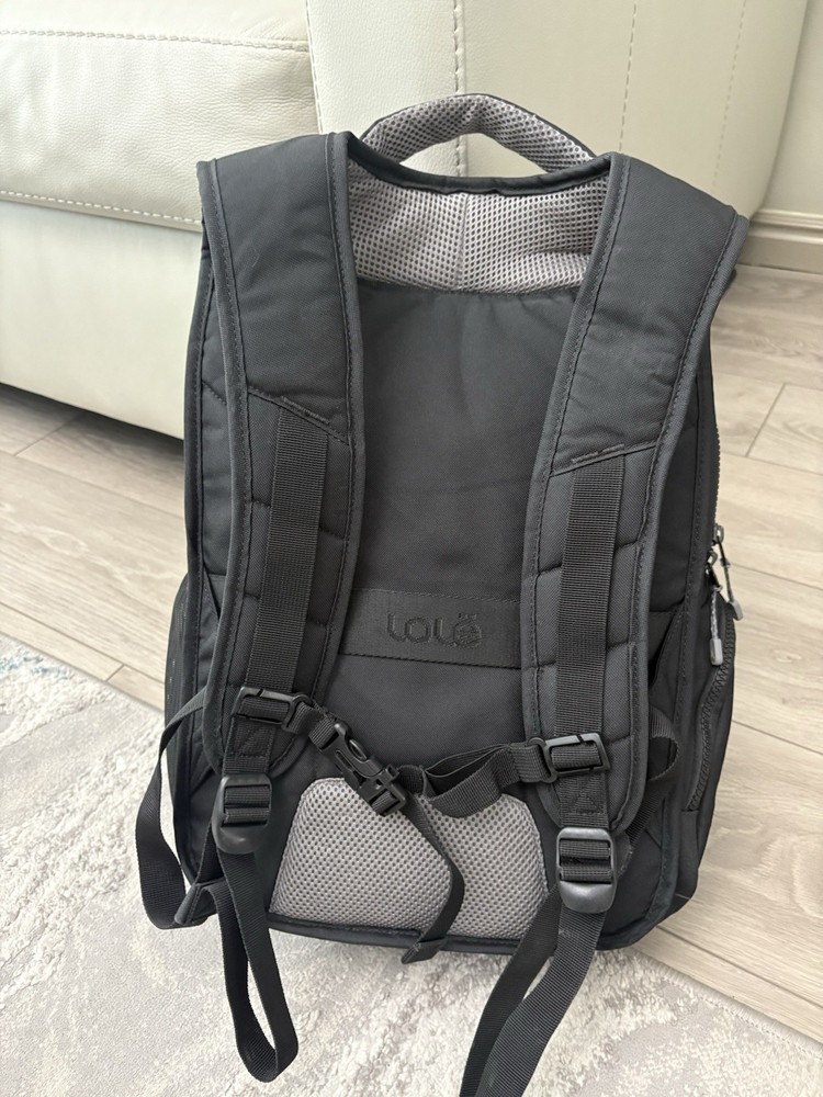 Lole Quilted Backpack Padded Back Shoulder Laptop Black