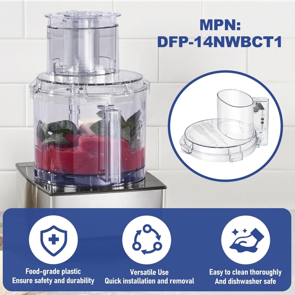 4 Locking Tabs DFP-14NWBCT1 Replacement Clear Food Processor Work Bowl Cover,...
