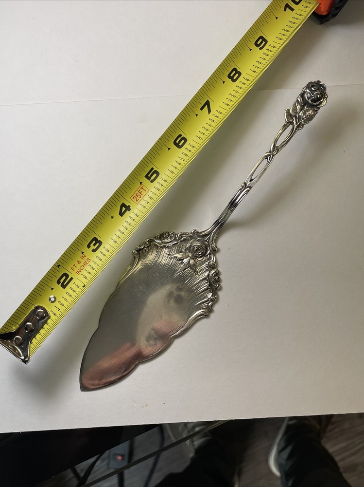 Otto Arthur Antique 800 Silver Pie/Cake Server Gorgeous Floral Rose Pattern