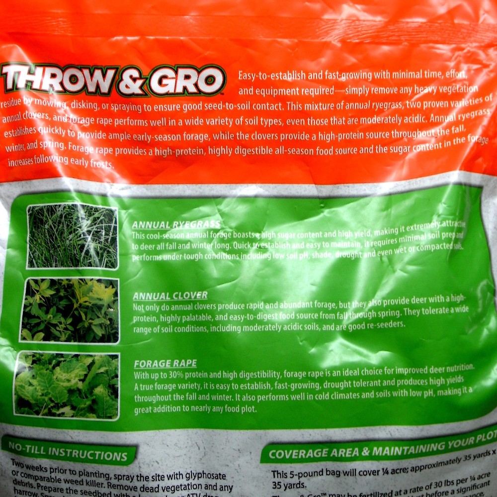 BULK BAGED EVOLVED HARVEST Throw & Gro CLOVER NO-TILL FORAGE FOOD PLOT SEED