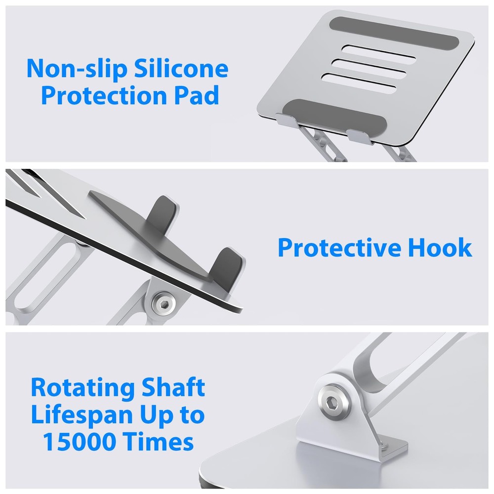 Laptop Stand for Desk, Adjustable Laptop Riser, Metal Foldable Computer Stand...