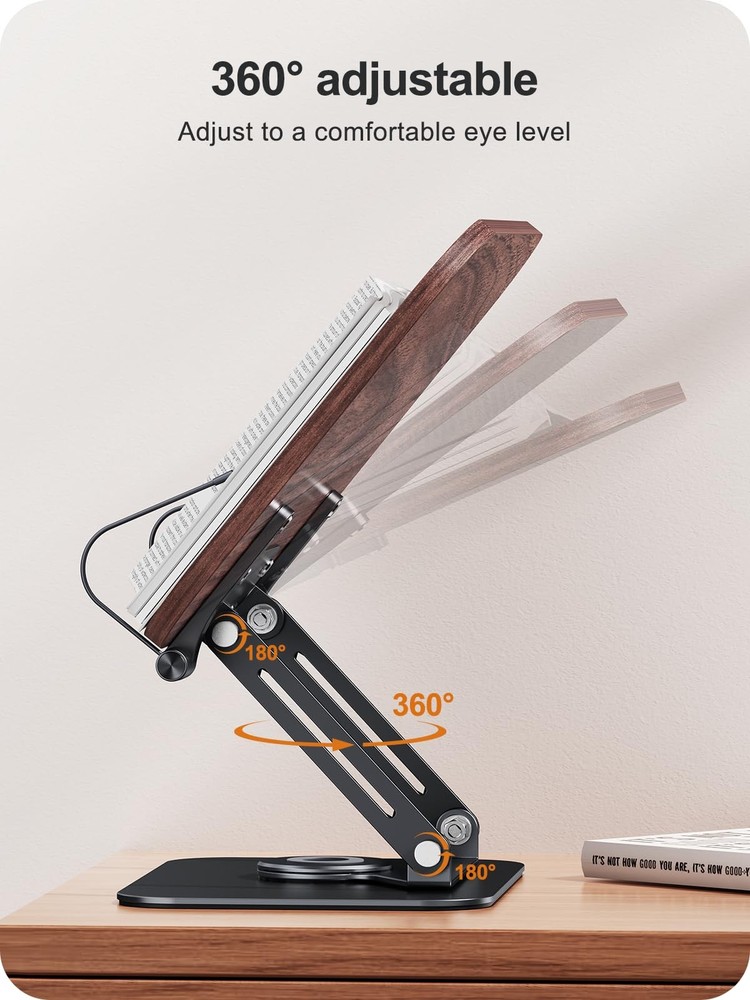 Book Stand for Reading, 360° Adjustable Book Holder, Foldable Book Holder Sta...