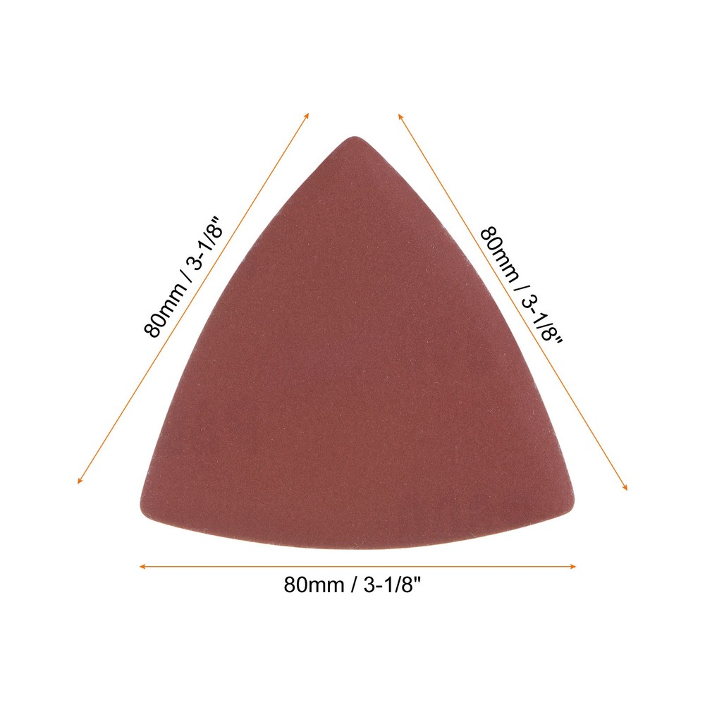 100pcs 800 Grits 80mm Aluminum Oxide Triangular Hook & Loop Sandpapers Pads
