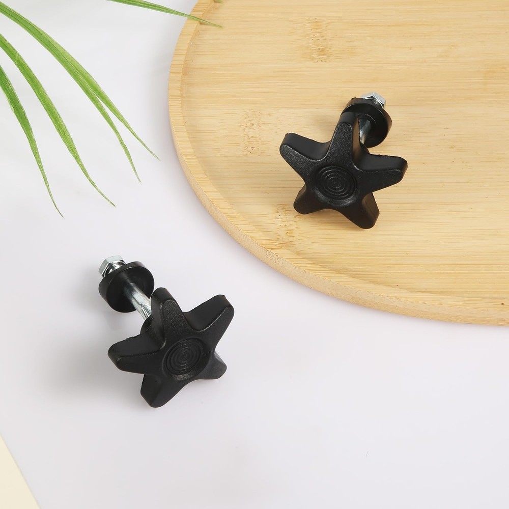 2 Sets of Universal Rollator Walker Replacement Knobs - Durable Black Plastic