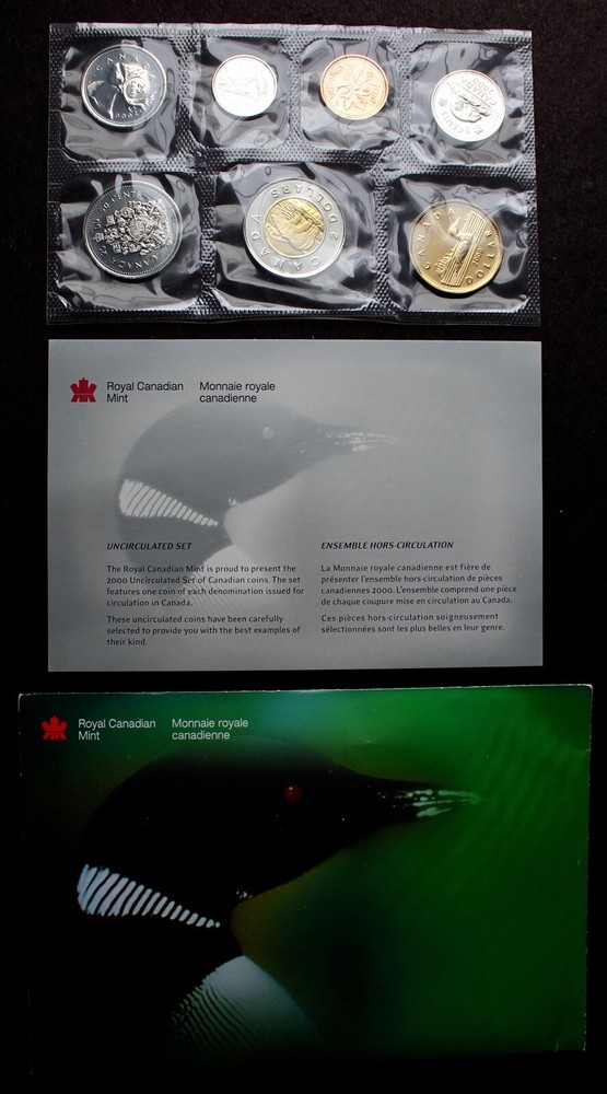 2000 W CANADA UNCIRCULATED PROOFLIKE 7-COIN SET w/COA & Envelope