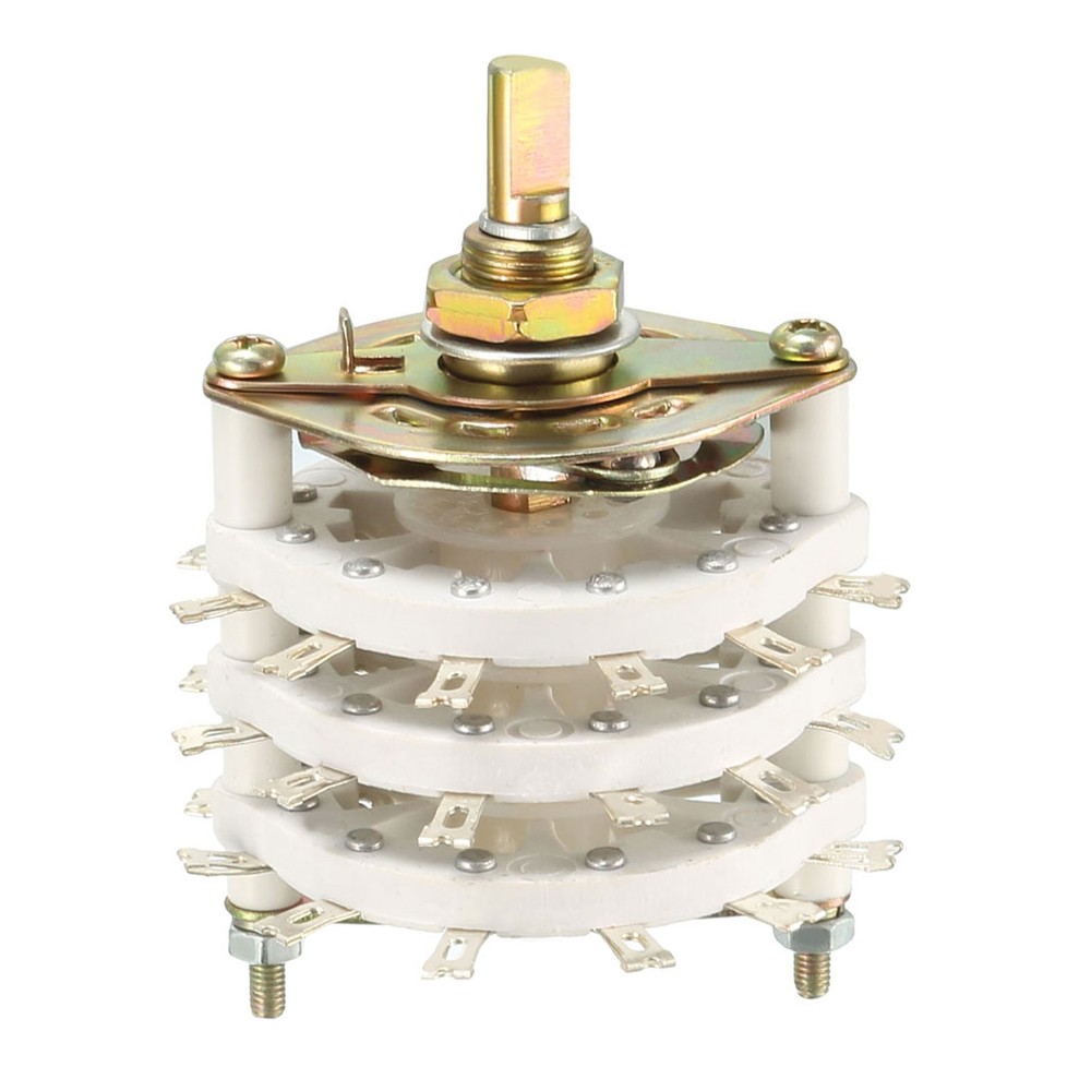 Band Selector Rotary Switch 3P6T 3 Pole 6 Throw, 3 Deck