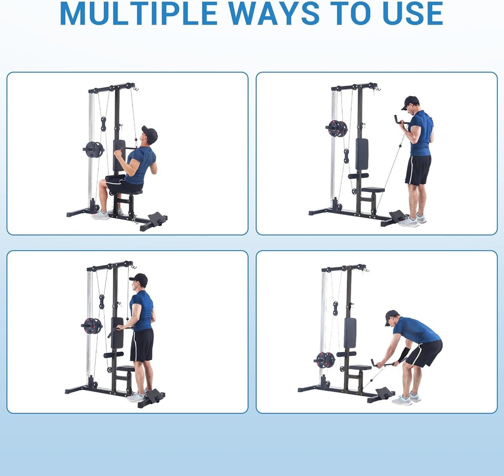 LAT Power Cable & Pull Down Machine Home Gym Back Exercise for Strength Training