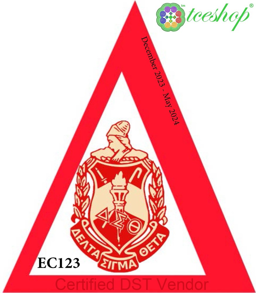 Delta Sigma Theta Educator License Plate Frame [Silver Standard Frame - Red/S...