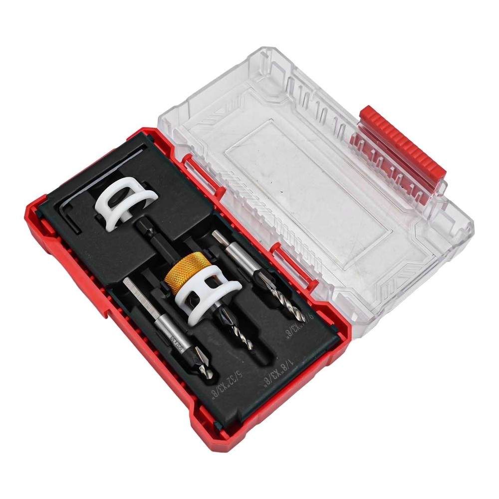 Replaceable Countersink Drill Bits Set of 3 with Adjustable Depth Feature