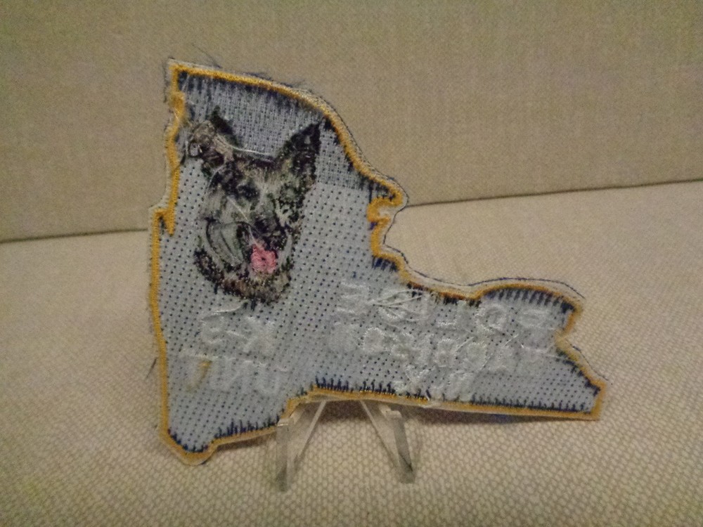 HARRISON (NY) POLICE DEPT K-9 UNIT PATCH, OBOLETE, STATE SHAPE