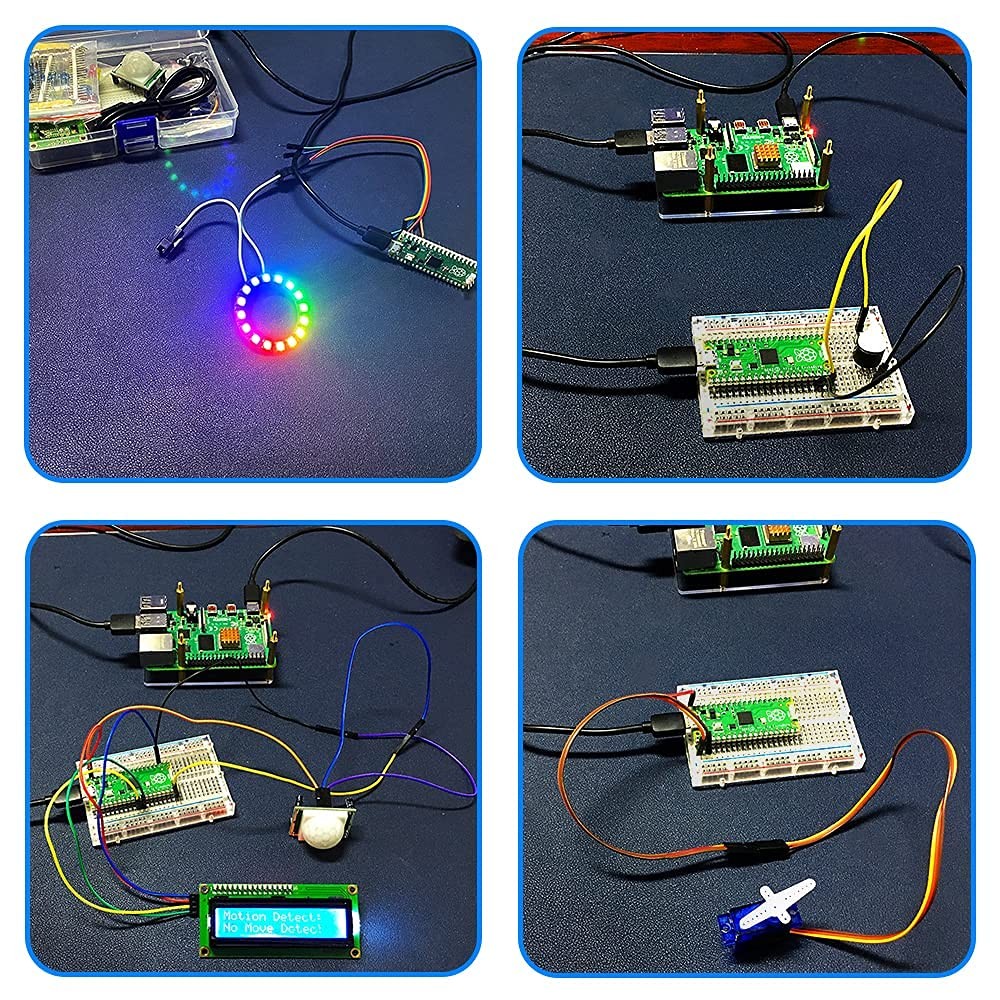 Basic Starter Kit for Raspberry Pi Pico, with Breadboard, I2C 1602 LCD Displa...