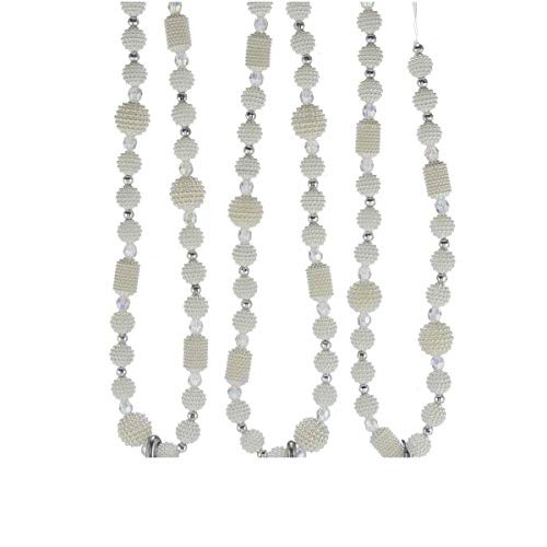 Kurt Adler White Bead Plastic Garland