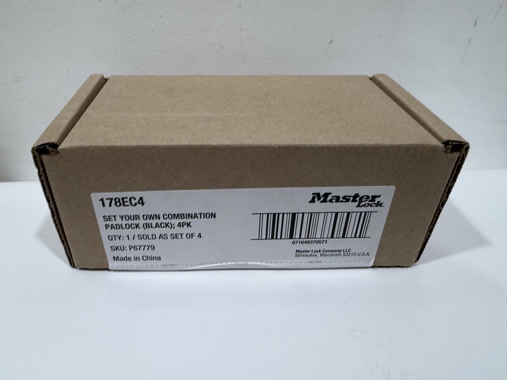 Master Lock Black Combination Padlock Set Your Own Combination 4 Pack