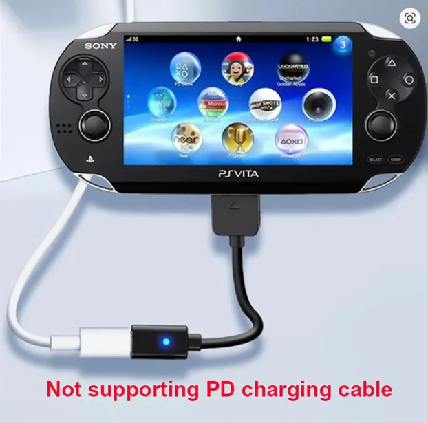 USB C Cable for Playstation Vita 1000 Controller Charging Adapter Type C LED