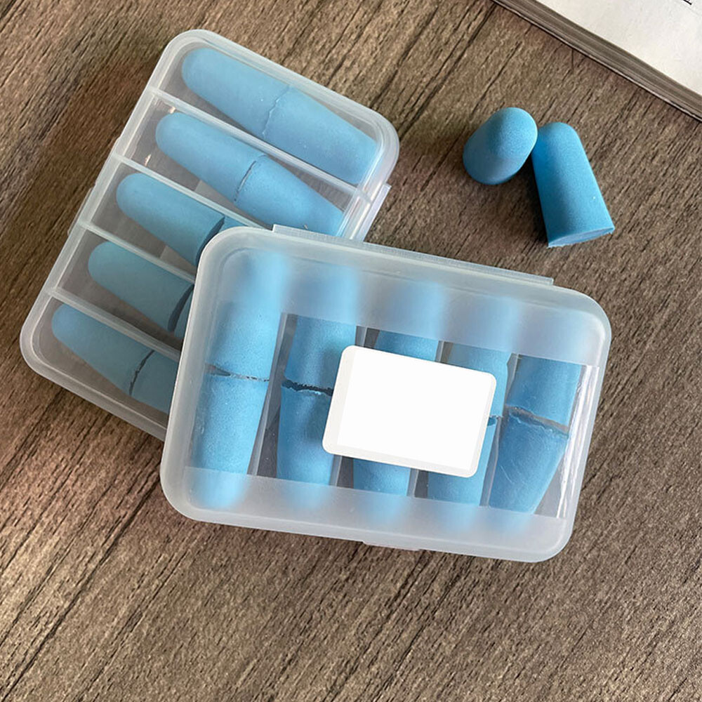 Blue Soft Reusable Silicone Ear Plugs Noise Cancelling Protector Study / Sleep