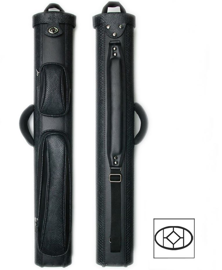 Delta 2x5 Black TANK TEXTURED  Case - Memory Foam - Vinyl Cue Case