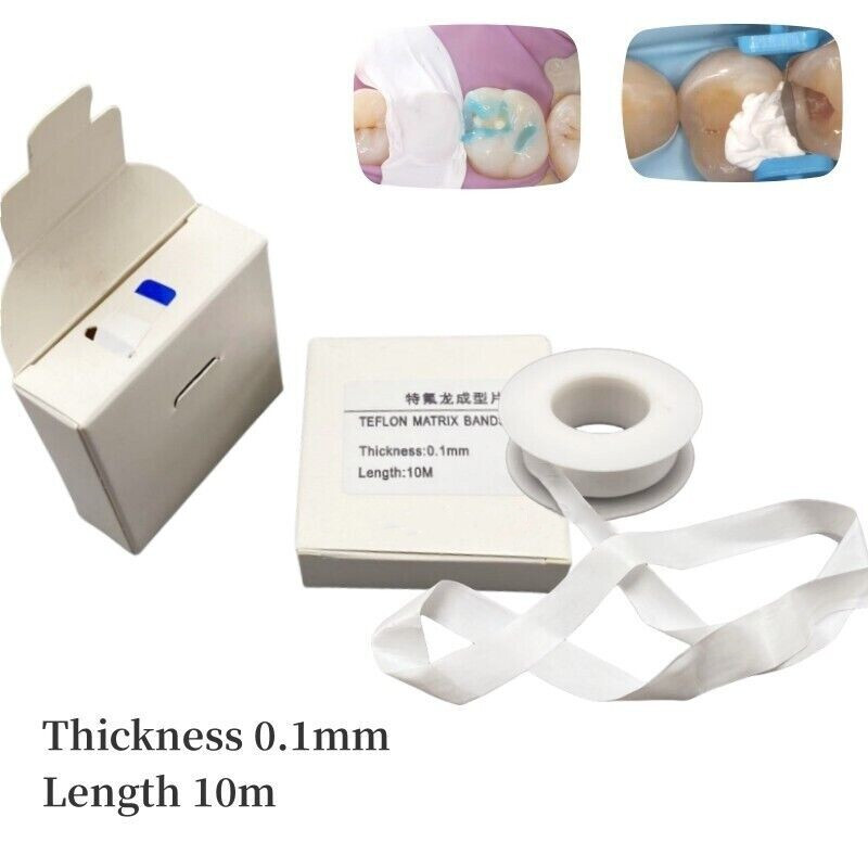 10M/Roll Dental Teflon Matrix Bands PTFT White Universal Matrices System 0.1mm