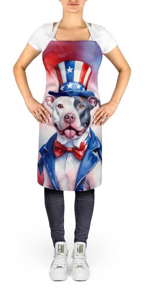 Pit Bull Terrier Blue/White Patriotic American Apron