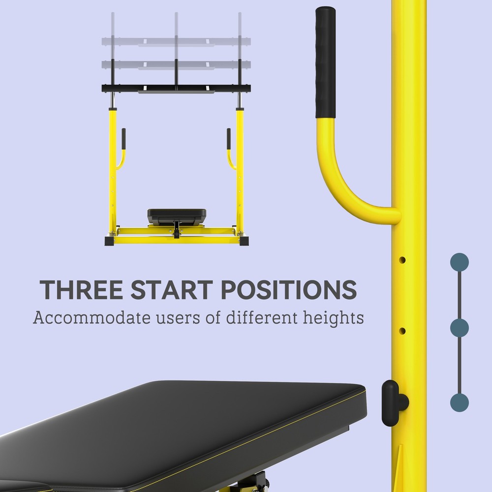 Leg Press Machine with Adjustable Leg, Back, Head Positions Yellow