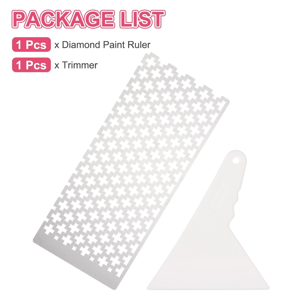 Diamond Drawing Ruler Kit Square Dot with 599 Blank Grids for Drill Art Crafts