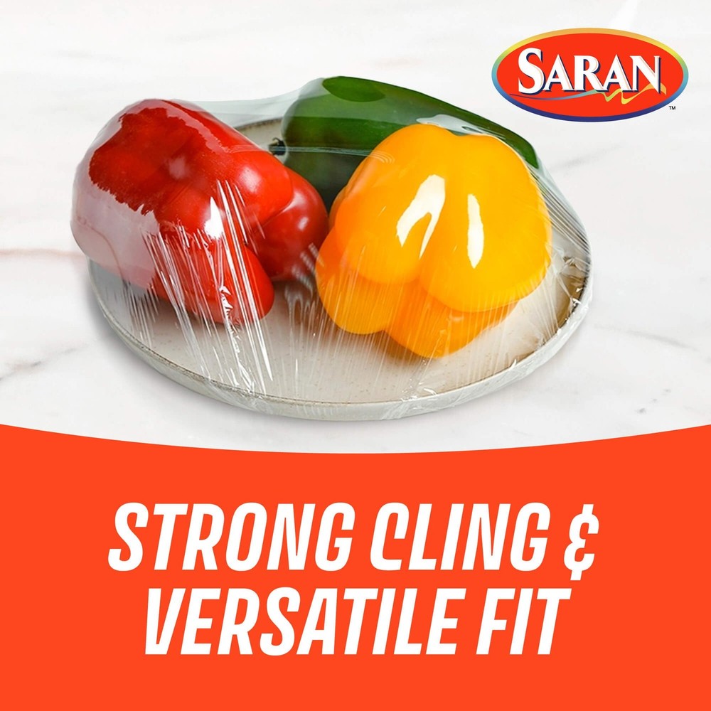 Saran Cling Plus Clear Plastic Wrap, Food Storage, Easy Dispense, 200 Sq Ft Roll