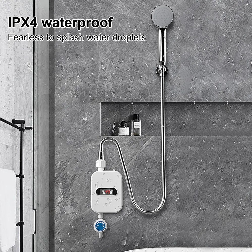 3000W Instant Water Heater Digital Display Portable Electric Heater 110V 220V