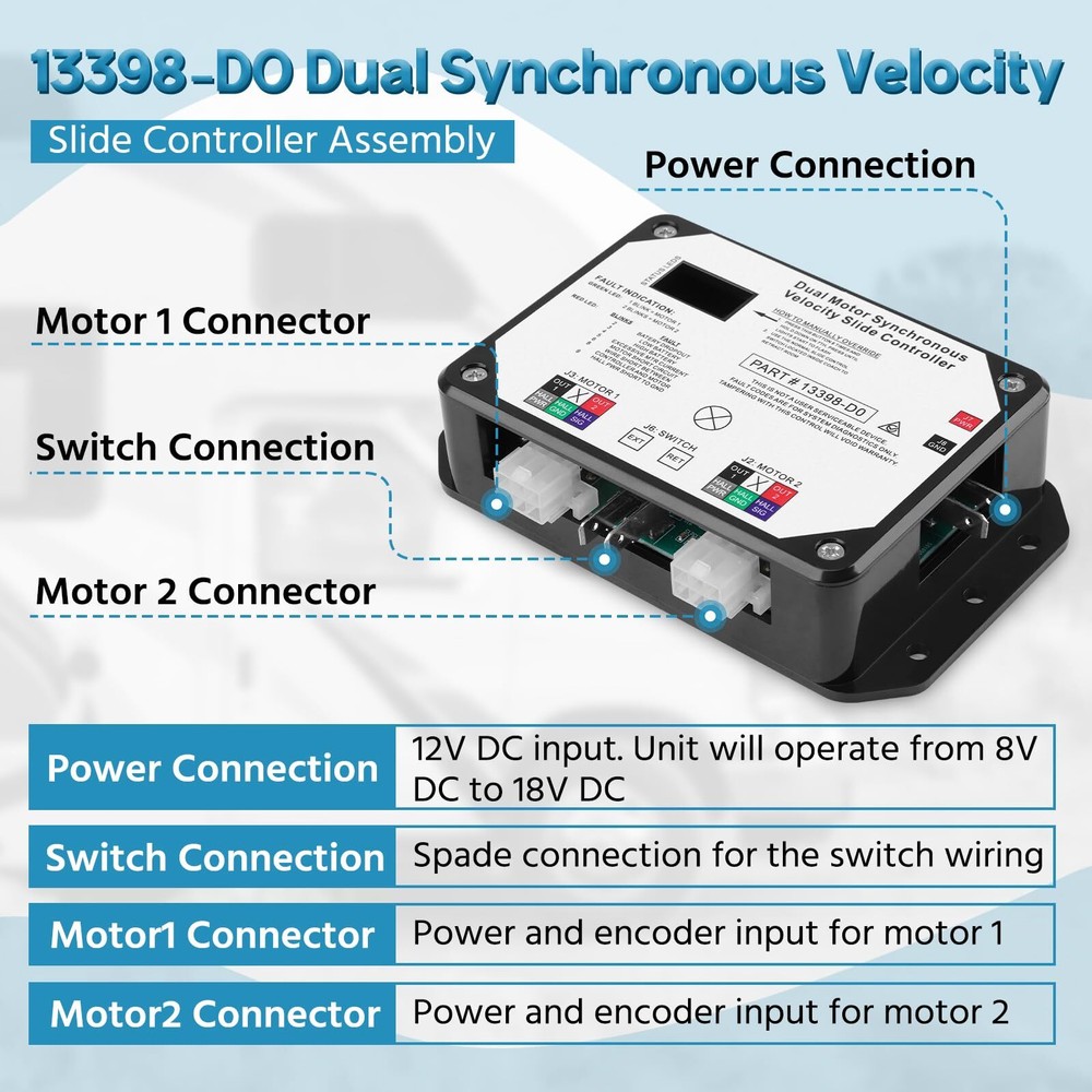 Dual Motor Velocity Slide Controller For Lippert 13398-D0 13398-c2 V-Sync II