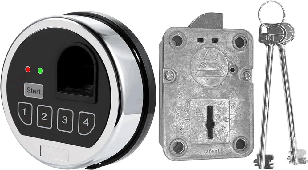 Fingerprint Gun Safe Lock Replacement Biometric Left Swing bolt Lock With 2 Keys