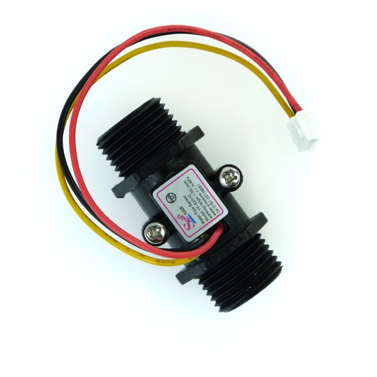 Flow sensor / volume flow sensor for water pipes, 1/2" thread, Arduino