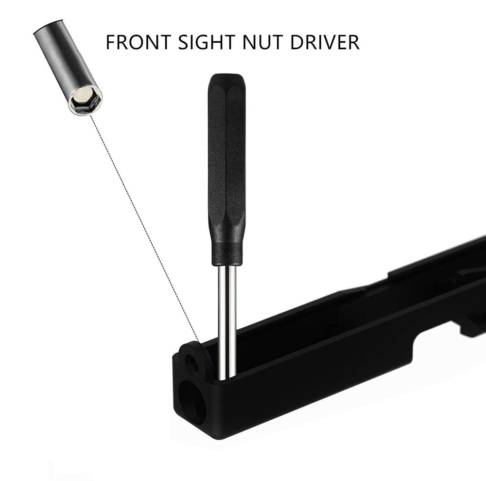 Tool Kit for Glock, Front Sight Remove Pin 6.7 x 2 x 0.6, Black