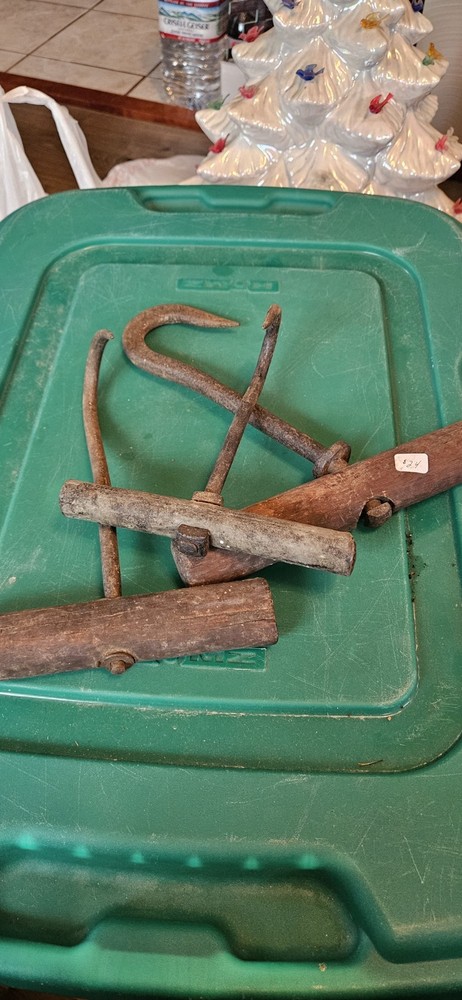 3 Antique Hay Bale Hooks