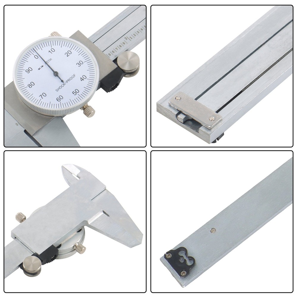 6" & 12" Precision Dial Caliper Combo .001" Double Shock Proof Stainless Steel