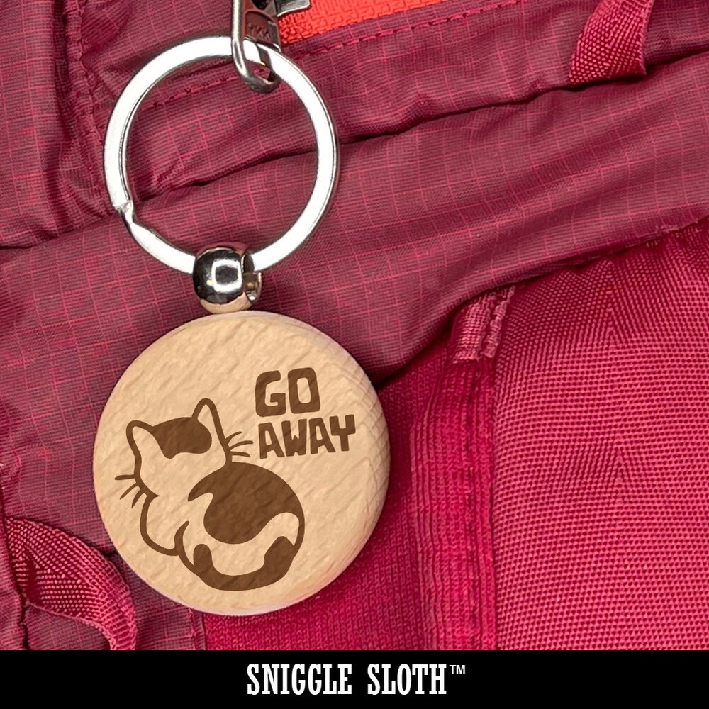 Bull Terrier Dog Solid Engraved Wood Round Keychain Tag Charm