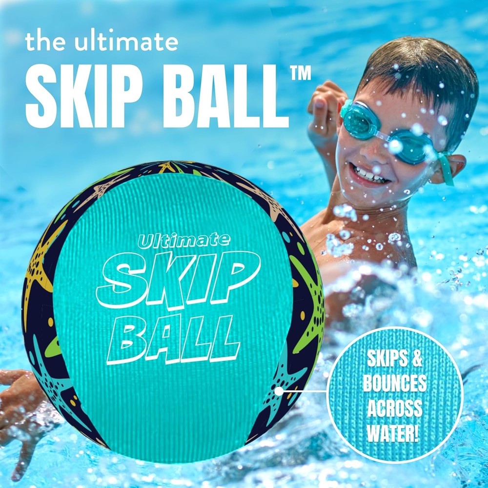 Ultimate Water Skip Balls Set - 2 Pack Vibrant Starfish Blue for Pool Fun