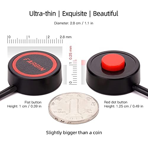 Horn Button Switch, Waterproof Train Horn Wiring Kit, flat button and wire