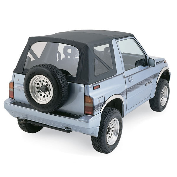 Suzuki Sidekick / Tracker Soft Top 86-94, Black Leather Grain, Clear Windows