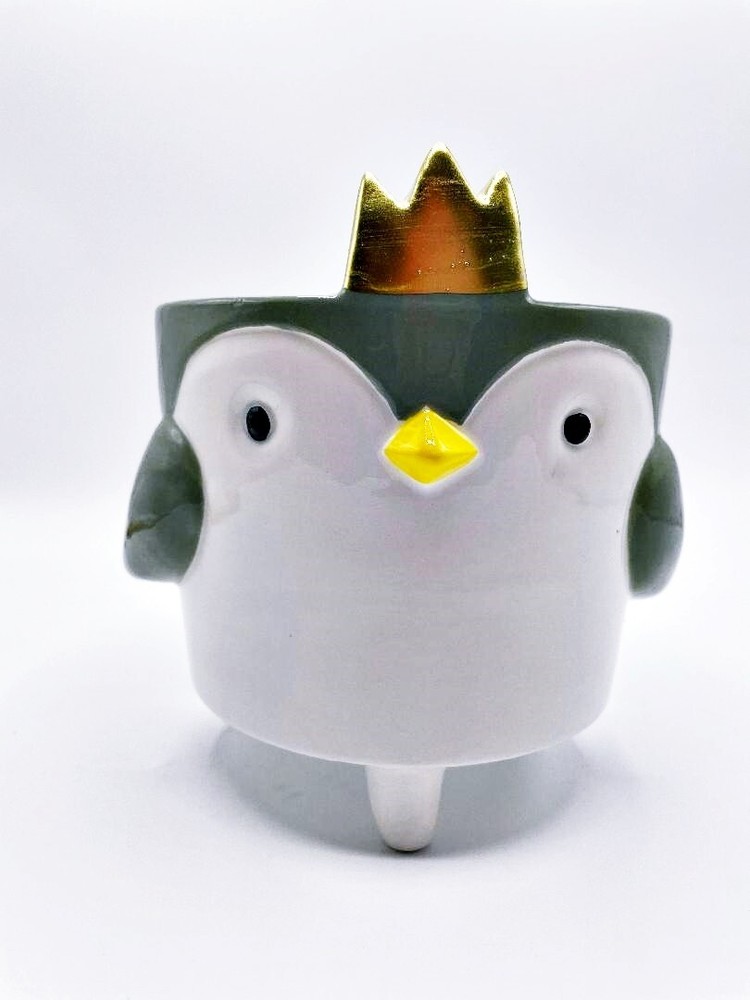 Penguin Hand Painted Footed Planter NEW