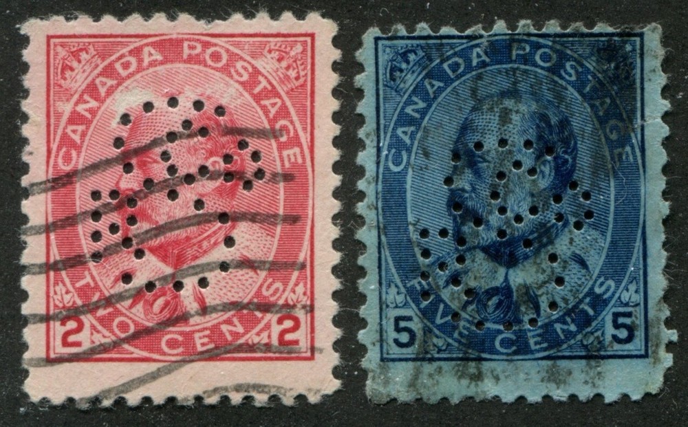Canada #90, 91 Used Perfins R8
