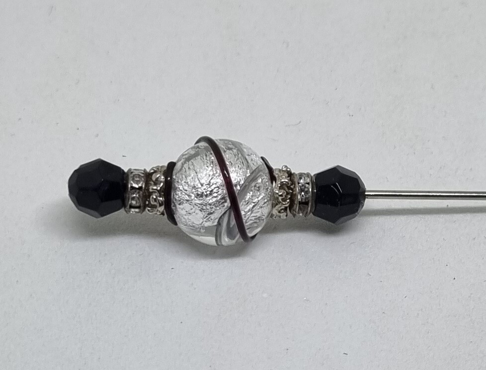 Beautiful Hand Made Glass Hat Pin