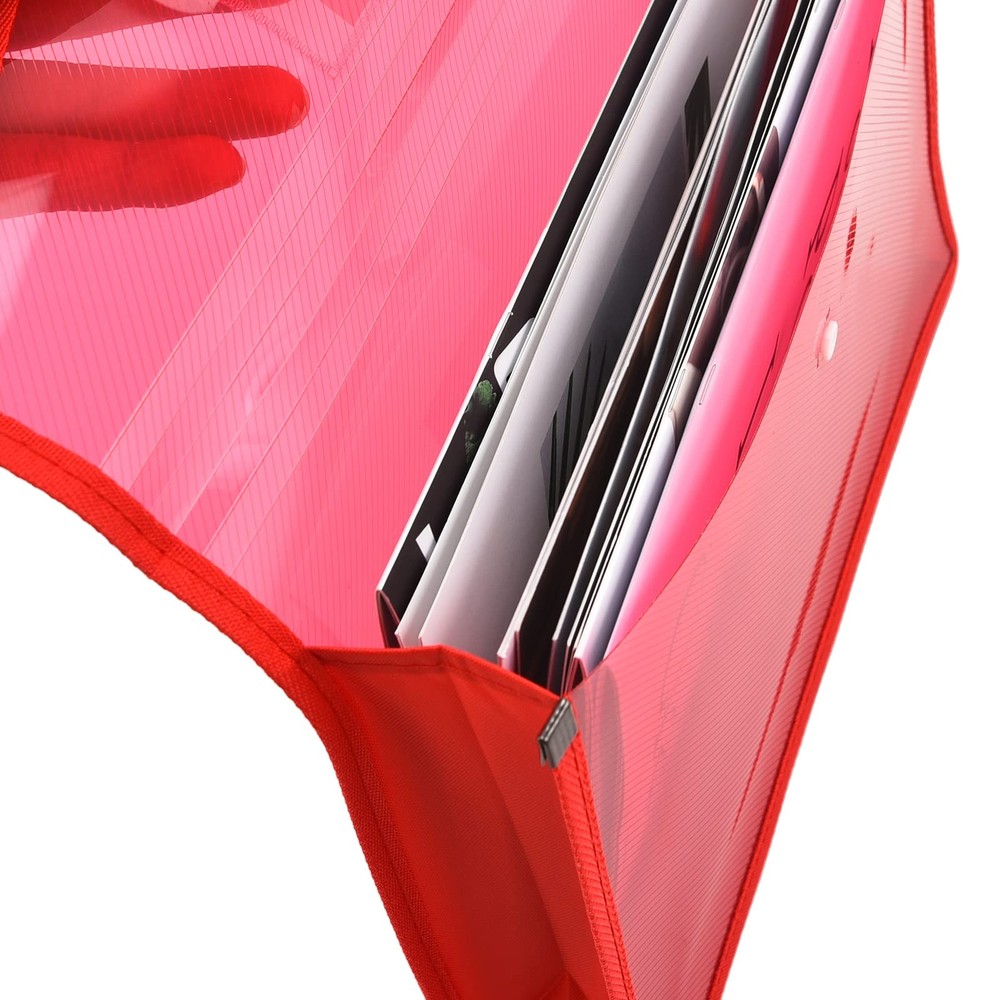 Expanding File Folder Document Organizer with Snap Button, Waterproof Transpa...