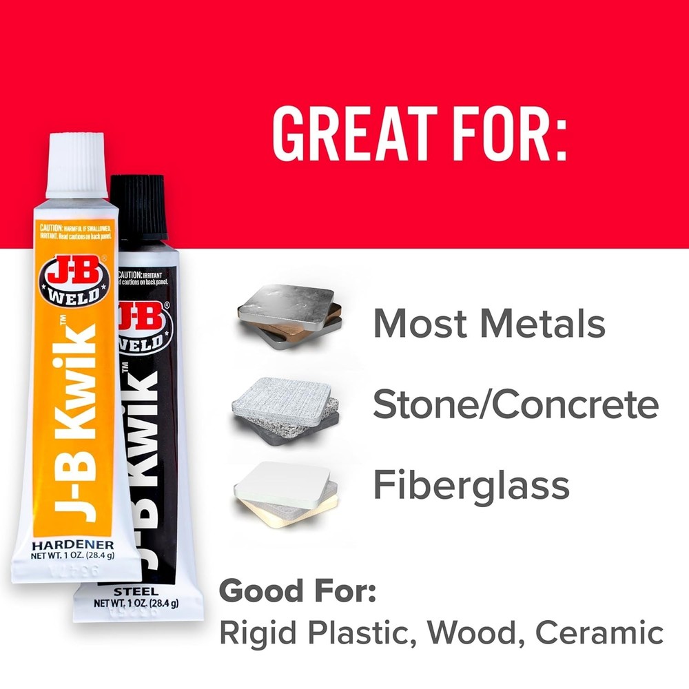 2 oz KwikWeld Fast Setting Epoxy - Strong, Waterproof Dark Grey Repair Solution