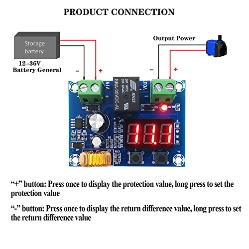 2Pcs XH-M609 Digital Low Voltage Protector Disconnect Switch,DC 12V-36V