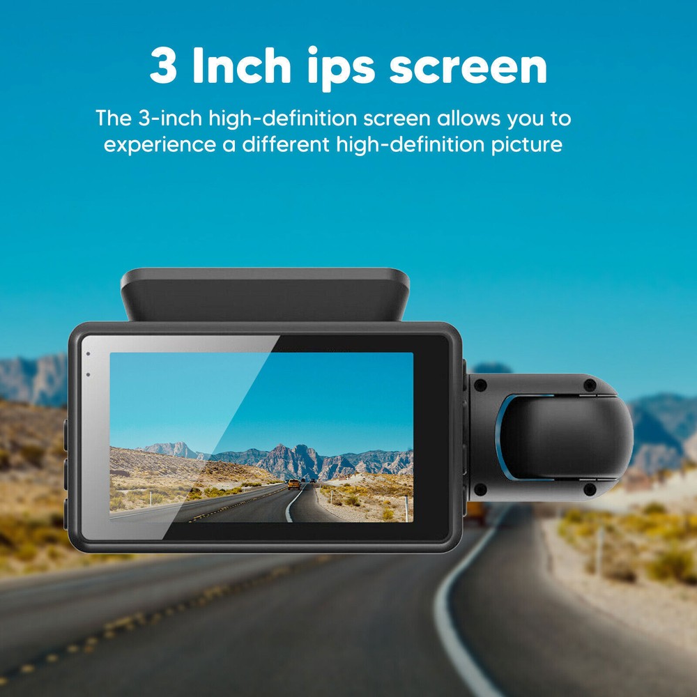 1080P Dual Lens Car DVR Dash Cam Video Recorder G-Sensor Front and Inside Camera