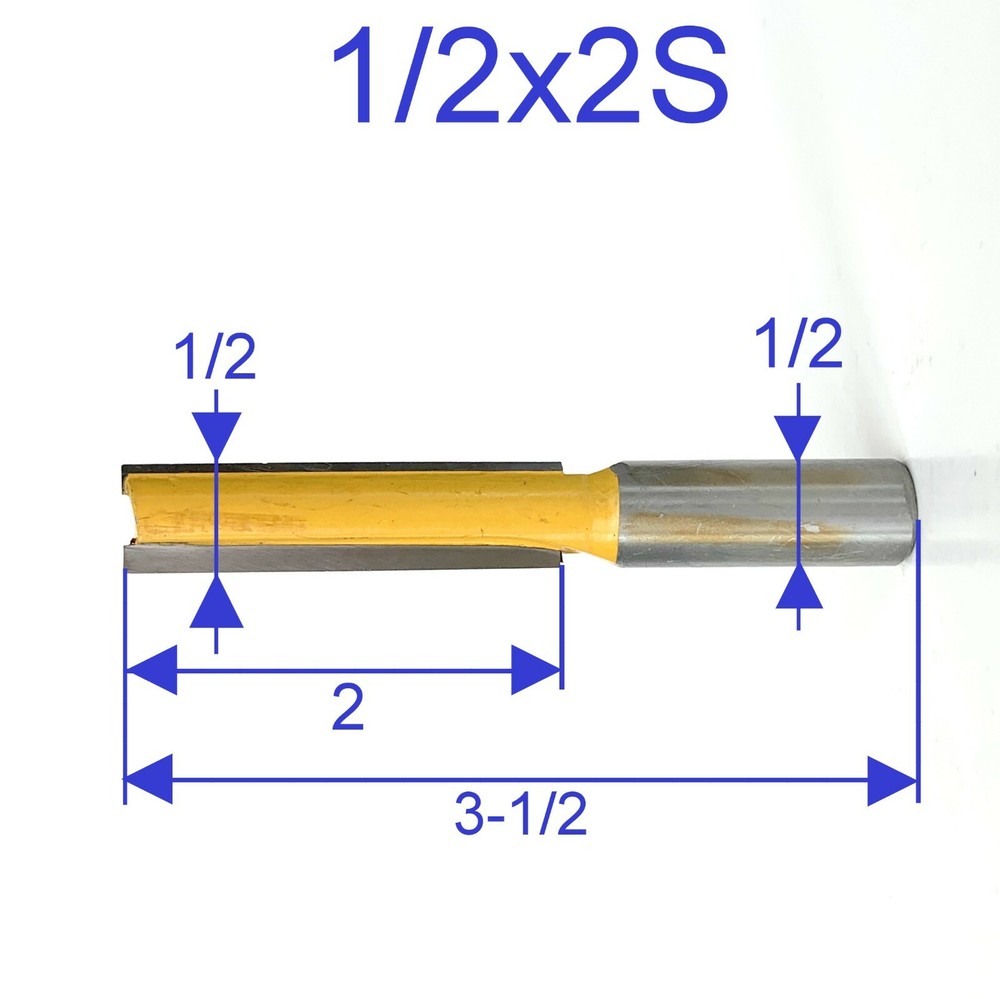 1 pc 1/2" SH 2" Blade Extra Long Straight Router Bit S