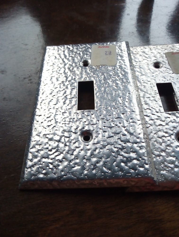 X7 True Value Aluminium Light Switch Cover Hammered Pattern Art Deco Rd Discrip