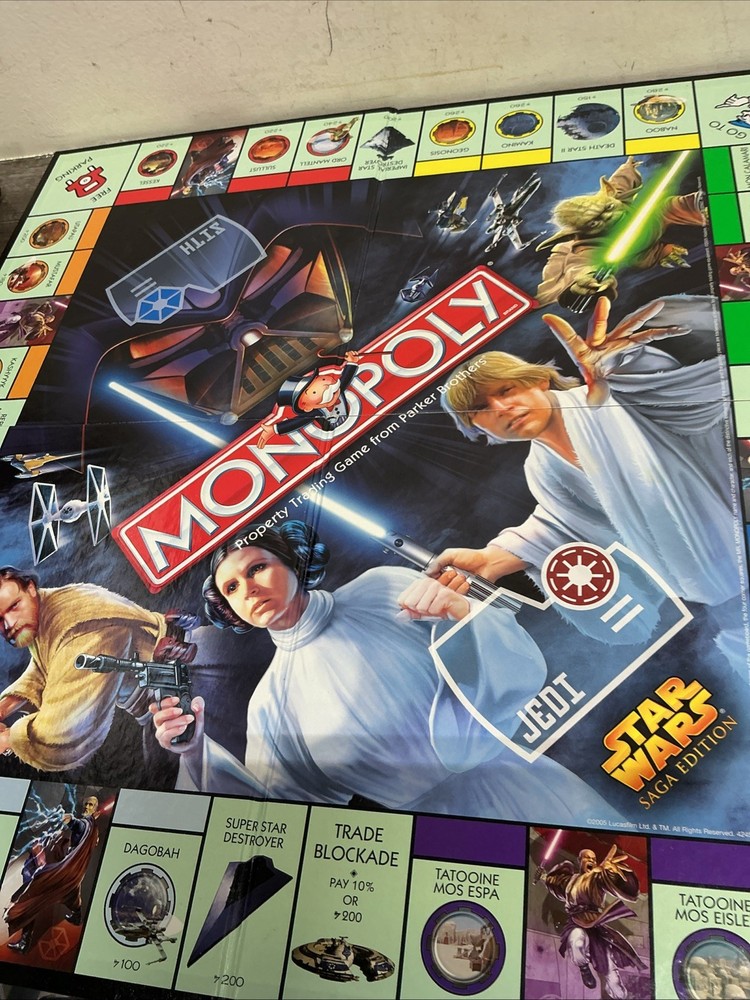 2005 Star Wars Monopoly Replacement Game Board And Instruction Book