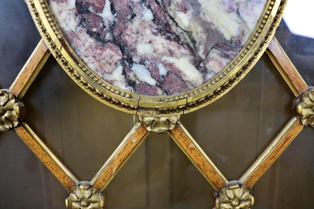 Fantastic French Bronze Mounted Marble Column Marble Top Sideboard