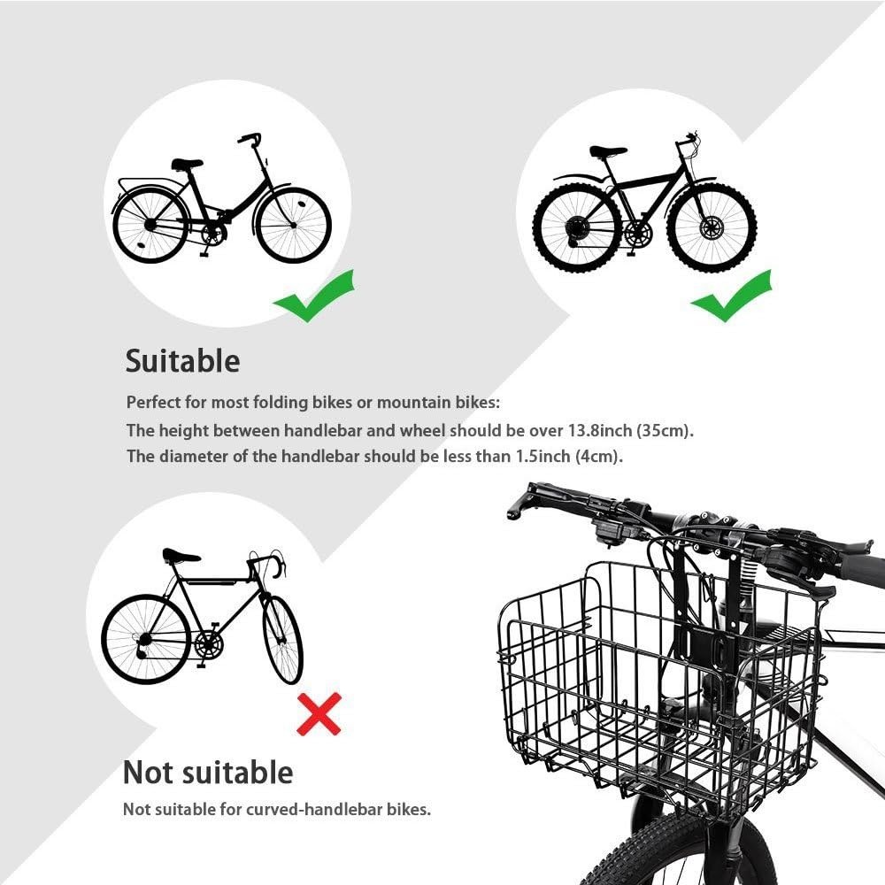 Folding Rear Bike Basket Wire Mesh Fold-Up Detchable Bicycle Front Cargo Rack
